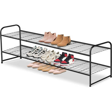 Black 2 tier online shoe rack